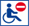 Pictogramme du fauteuil roulant et sens interdit