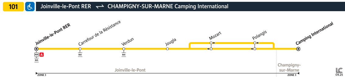 Plan busratp ligne 101, agrandir le plan