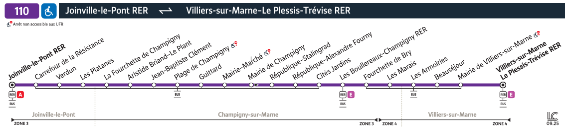 Plan busratp ligne 110, agrandir le plan