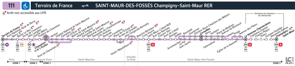 Plan busratp ligne 111, agrandir le plan
