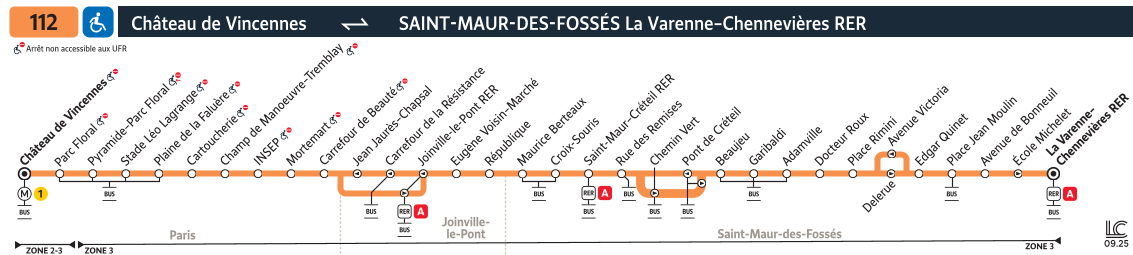 Plan busratp ligne 112, agrandir le plan