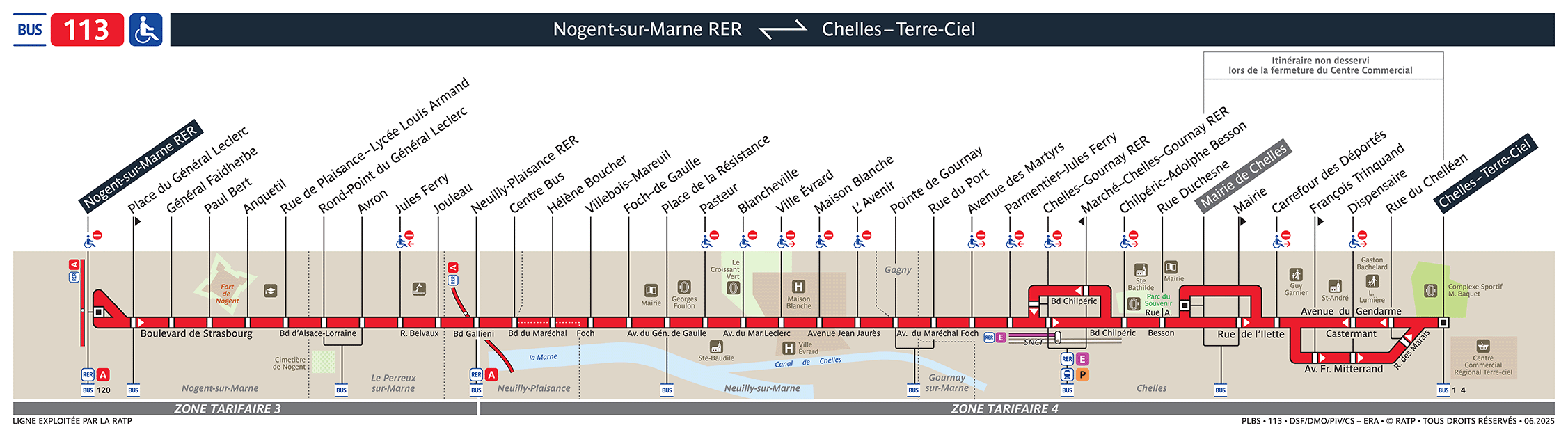 Plan busratp ligne 113, agrandir le plan