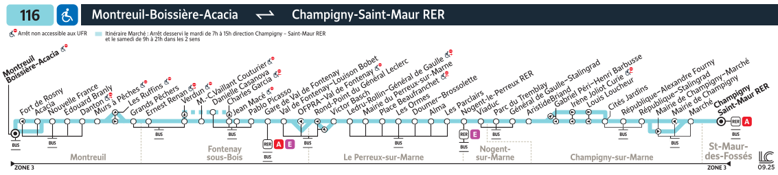 Plan busratp ligne 116, agrandir le plan