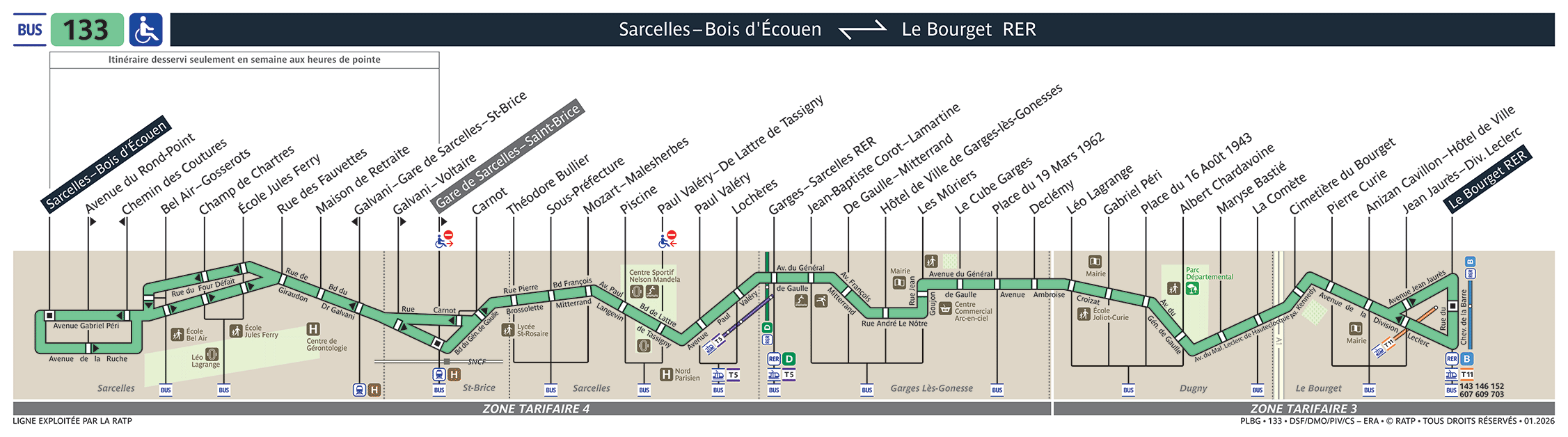 Plan busratp ligne 133, agrandir le plan