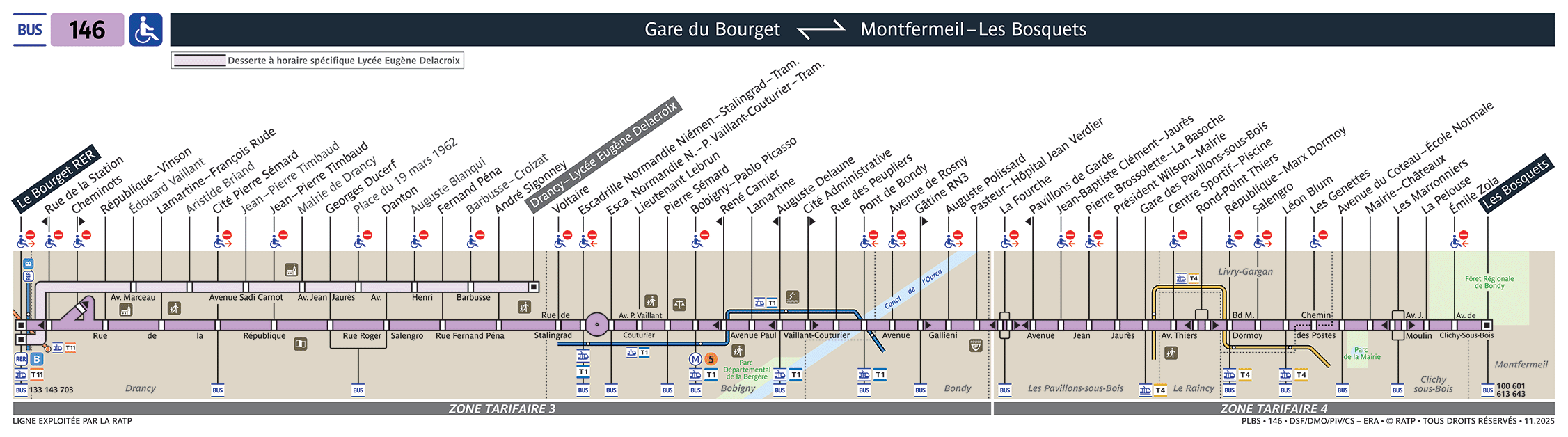 Plan busratp ligne 146, agrandir le plan