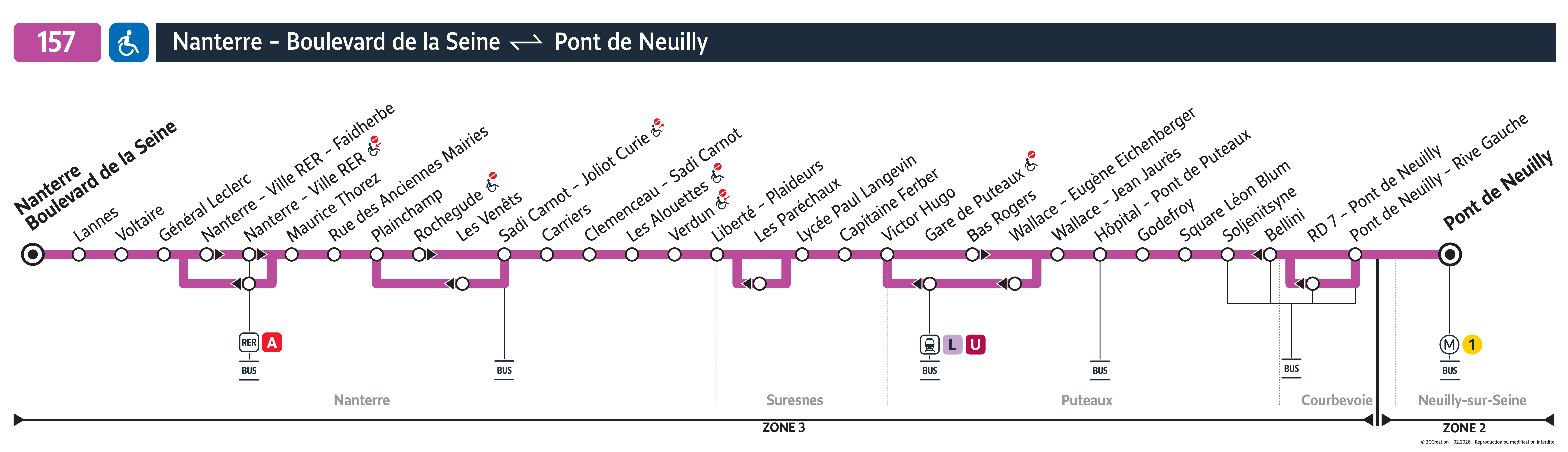 Plan busratp ligne 157, agrandir le plan