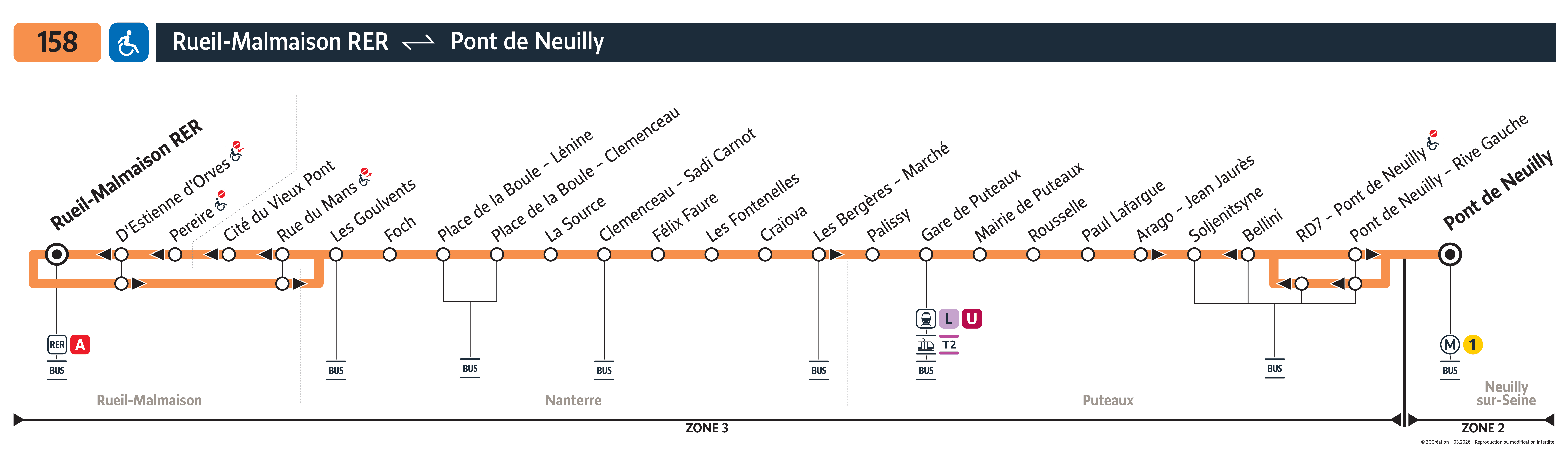 Plan busratp ligne 158, agrandir le plan
