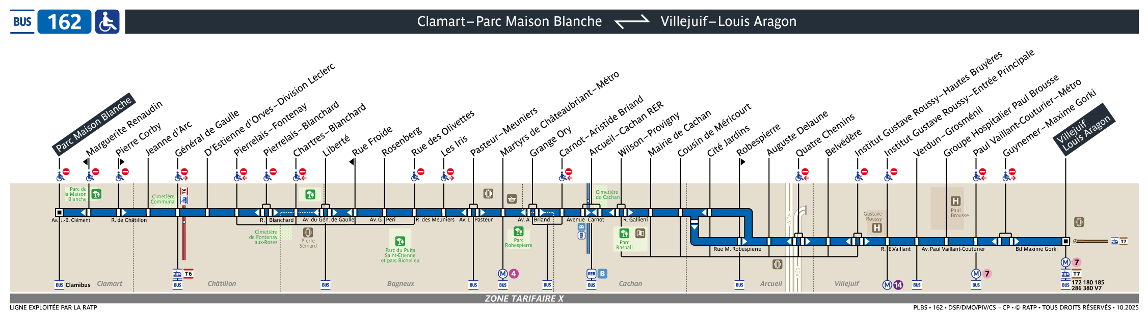 Plan busratp ligne 162, agrandir le plan