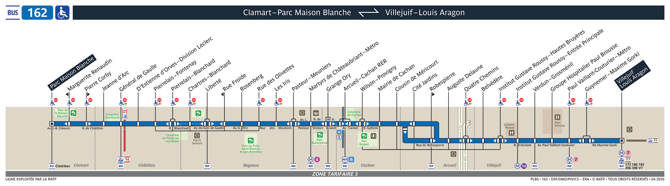 Plan busratp ligne 162, agrandir le plan