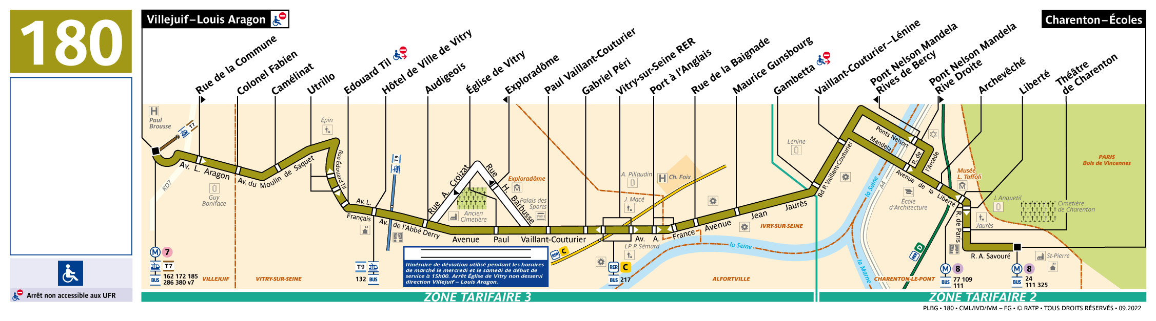 Plan busratp ligne 180, agrandir le plan