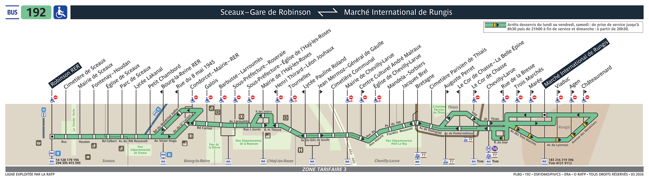 Plan busratp ligne 192, agrandir le plan