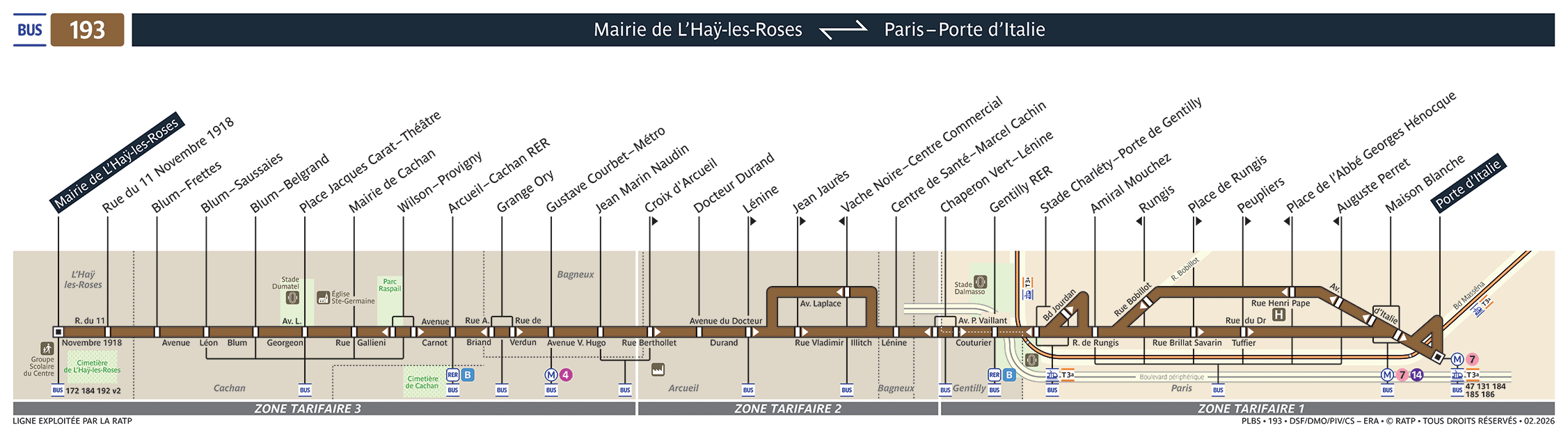 Plan busratp ligne 193, agrandir le plan