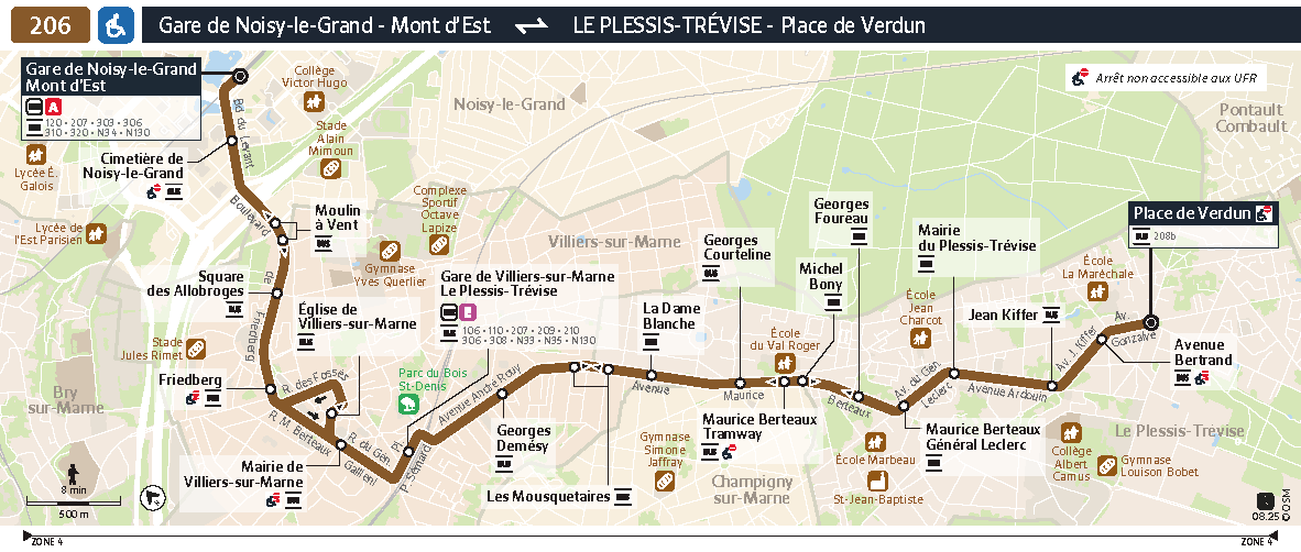 Plan bus 206 | RATP