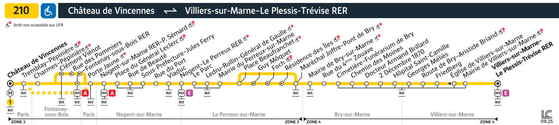 Plan busratp ligne 210, agrandir le plan