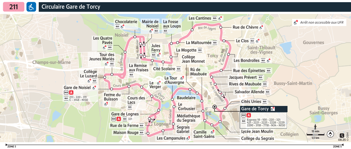 Plan busratp ligne 211, agrandir le plan