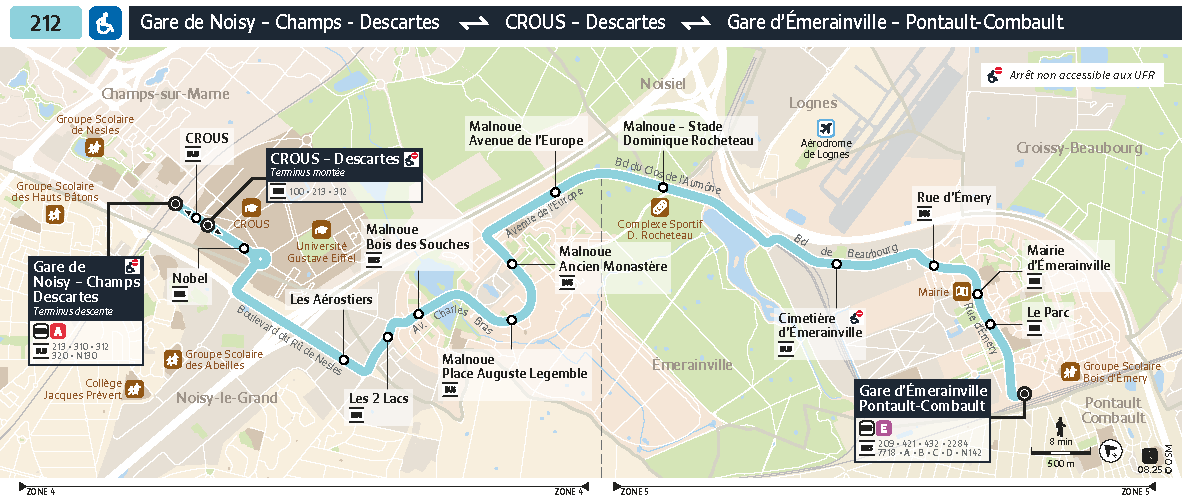 Plan busratp ligne 212, agrandir le plan