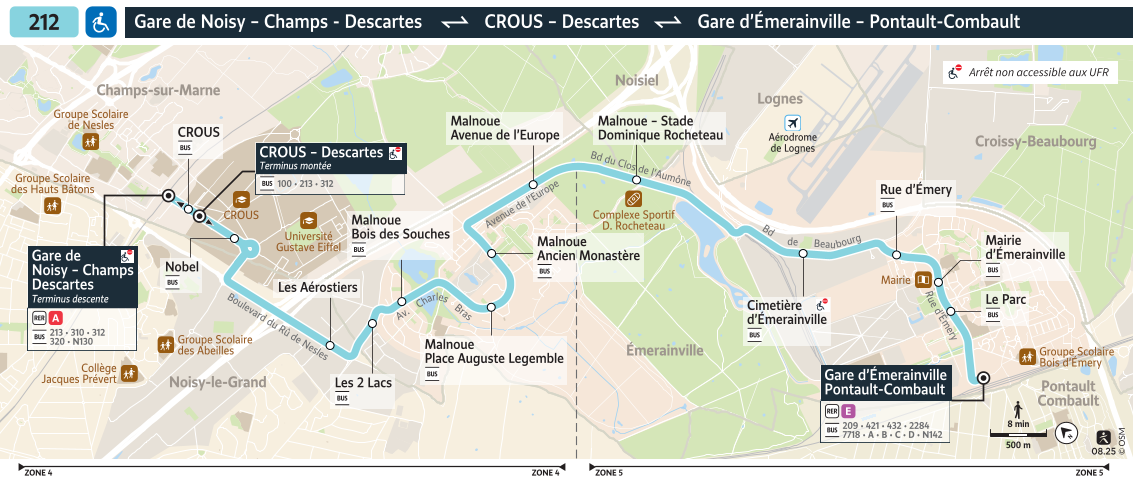 Plan busratp ligne 212, agrandir le plan