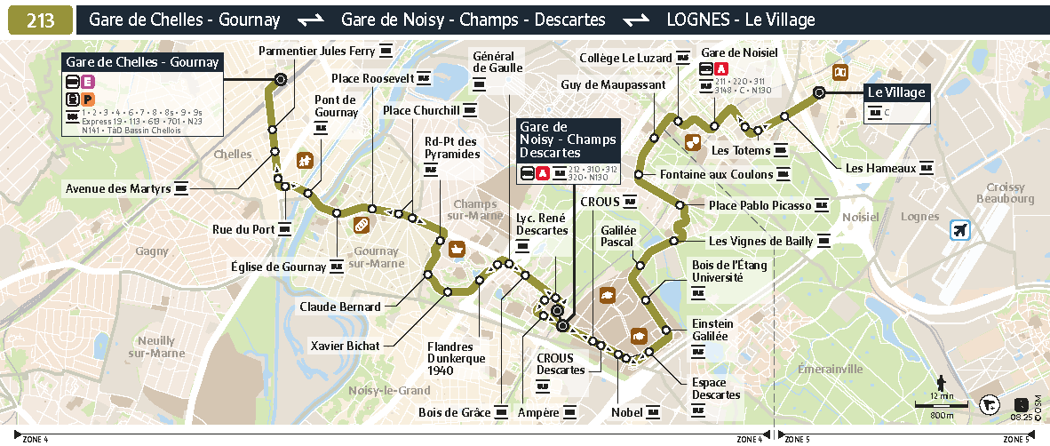 Plan busratp ligne 213, agrandir le plan