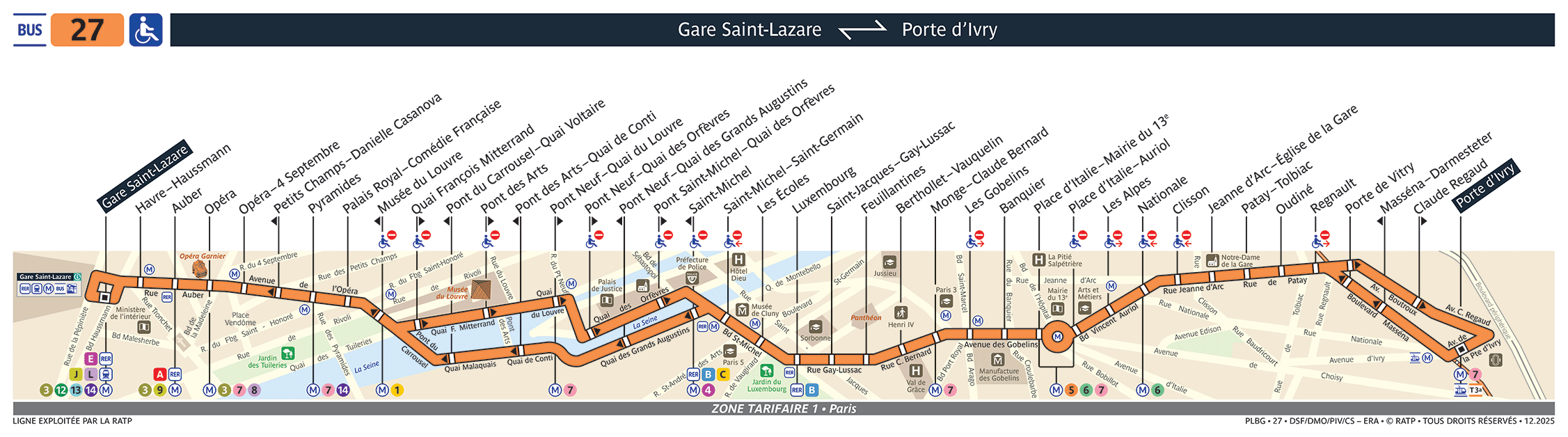 Plan busratp ligne 27, agrandir le plan