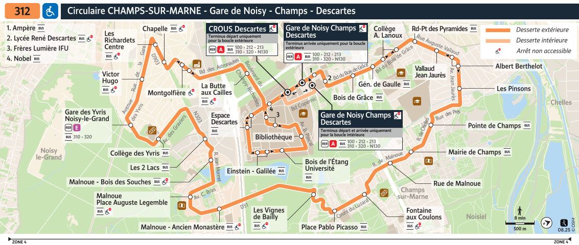 Plan busratp ligne 312, agrandir le plan