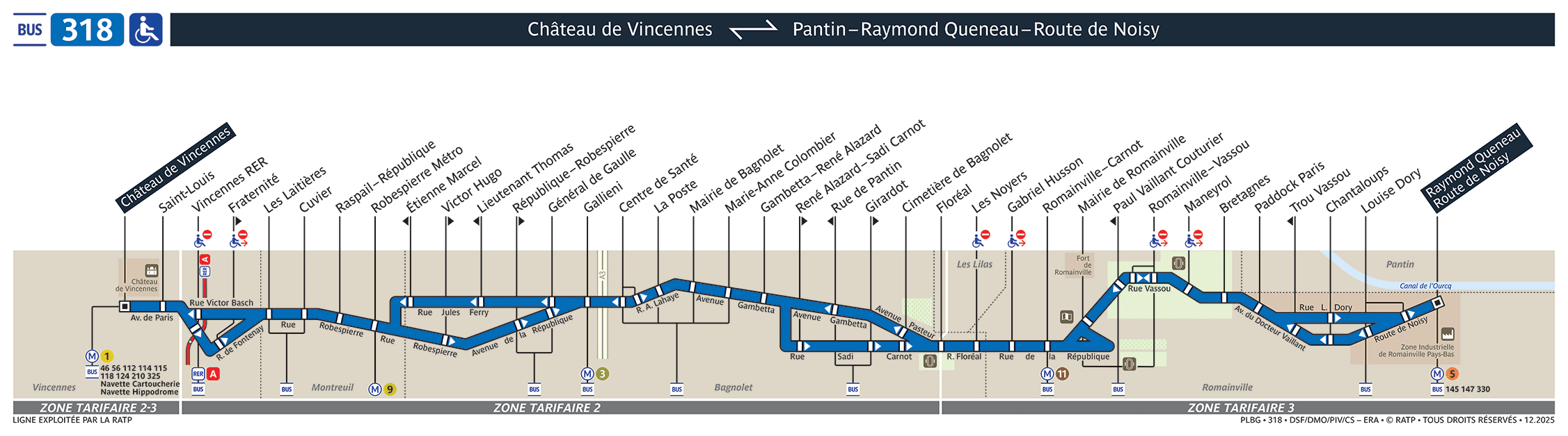 Plan busratp ligne 318, agrandir le plan
