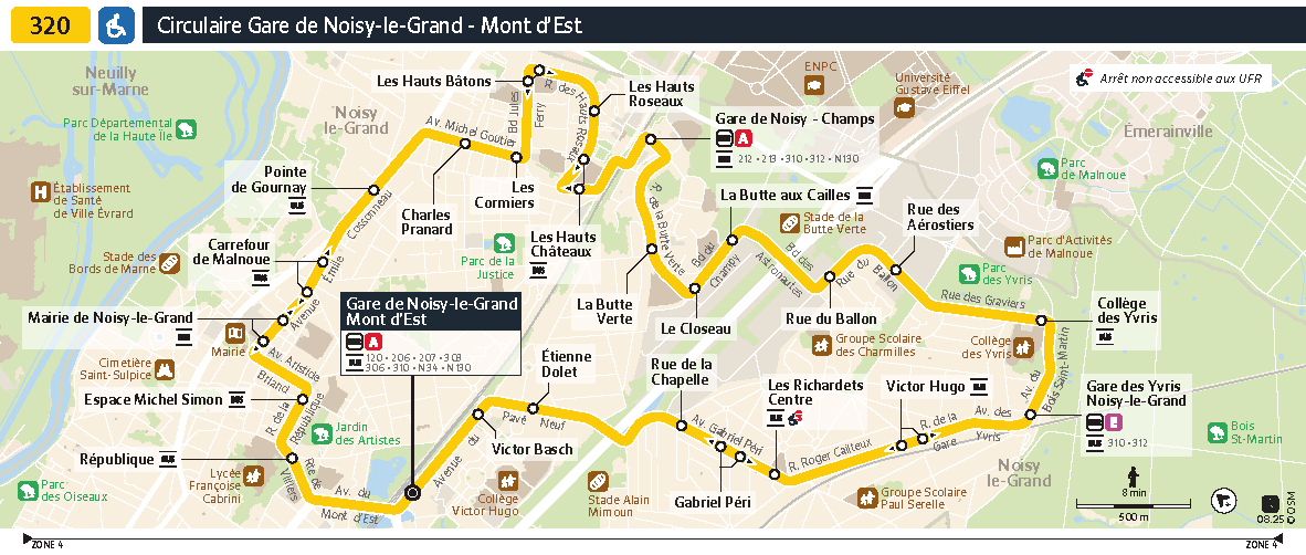 Plan busratp ligne 320, agrandir le plan