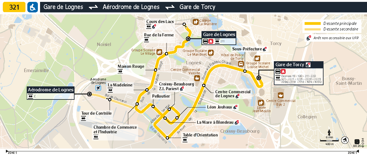 Plan busratp ligne 321, agrandir le plan