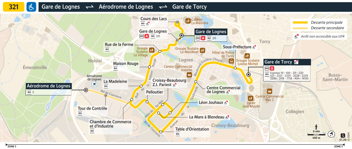 Plan busratp ligne 321, agrandir le plan