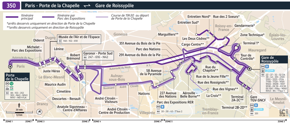 Plan busratp ligne 350, agrandir le plan