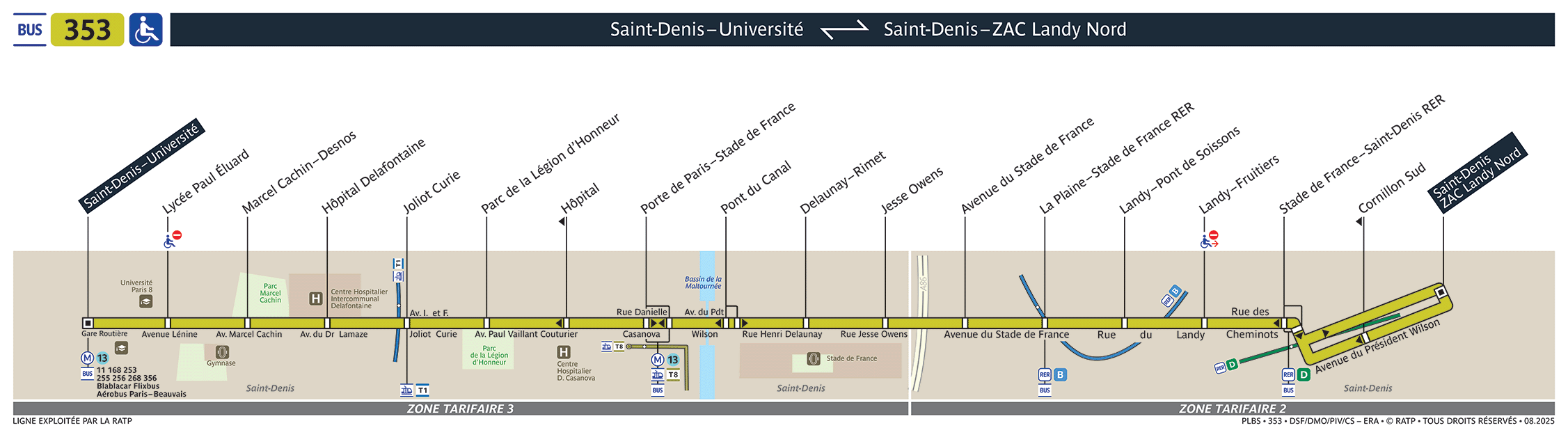 Plan busratp ligne 353, agrandir le plan