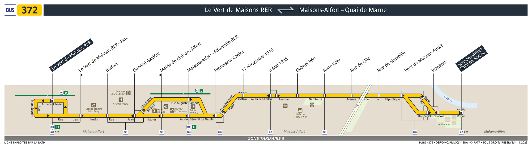 Plan busratp ligne 372, agrandir le plan