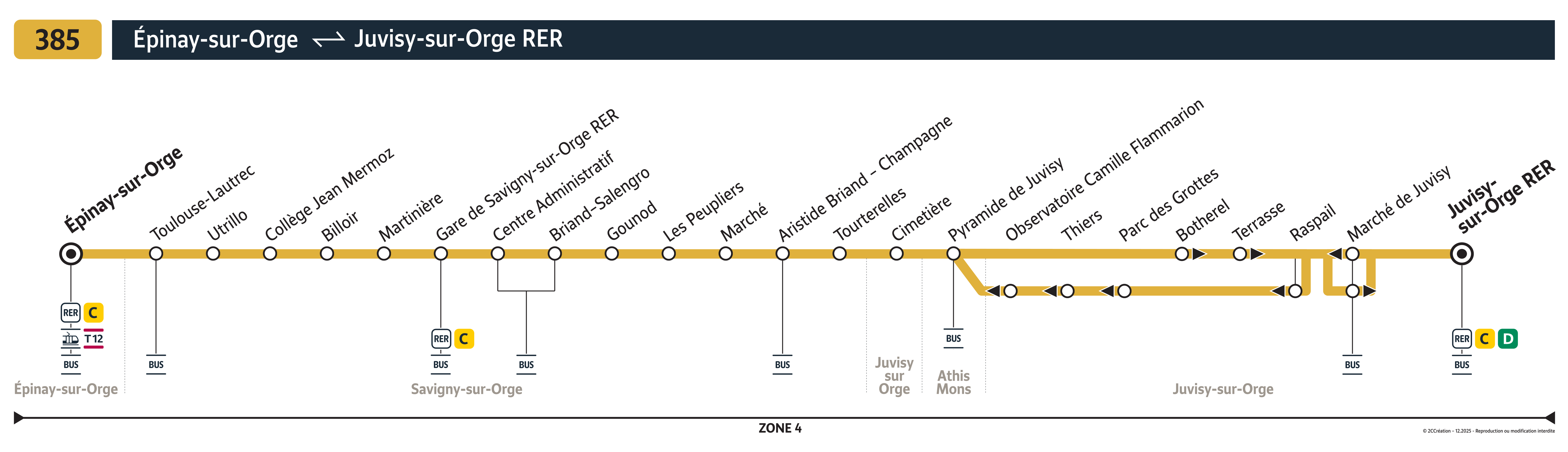 Plan busratp ligne 385, agrandir le plan