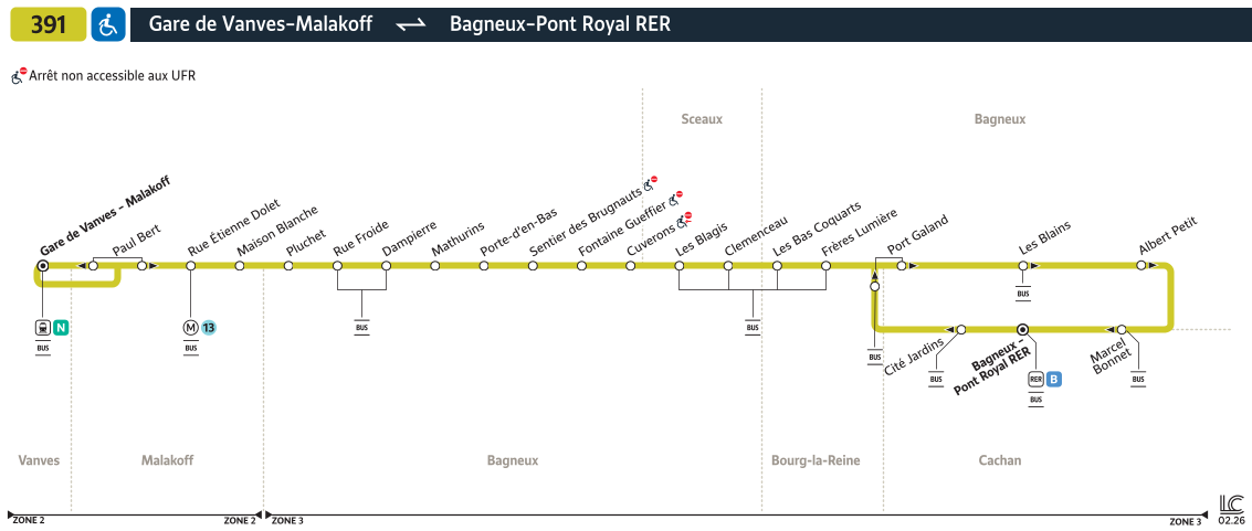 Plan busratp ligne 391, agrandir le plan