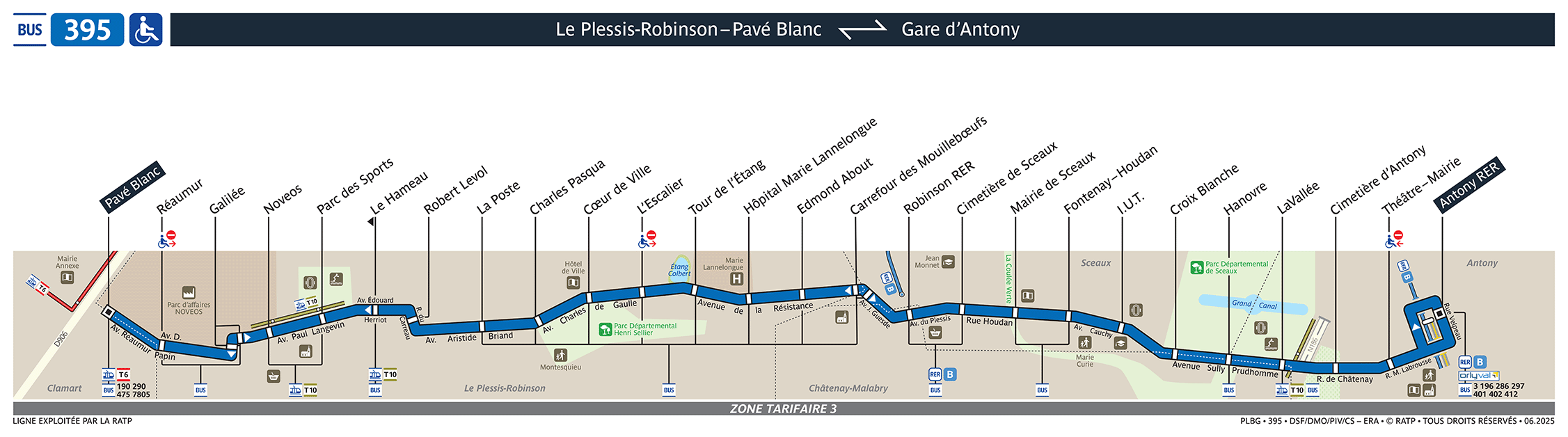 Plan busratp ligne 395, agrandir le plan