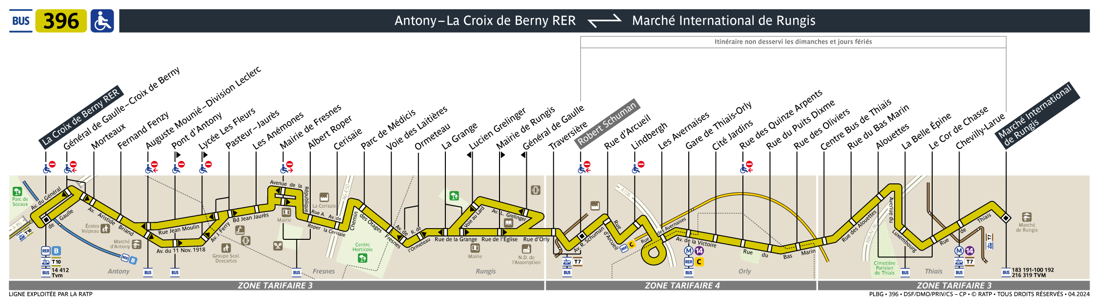 Plan busratp ligne 396, agrandir le plan