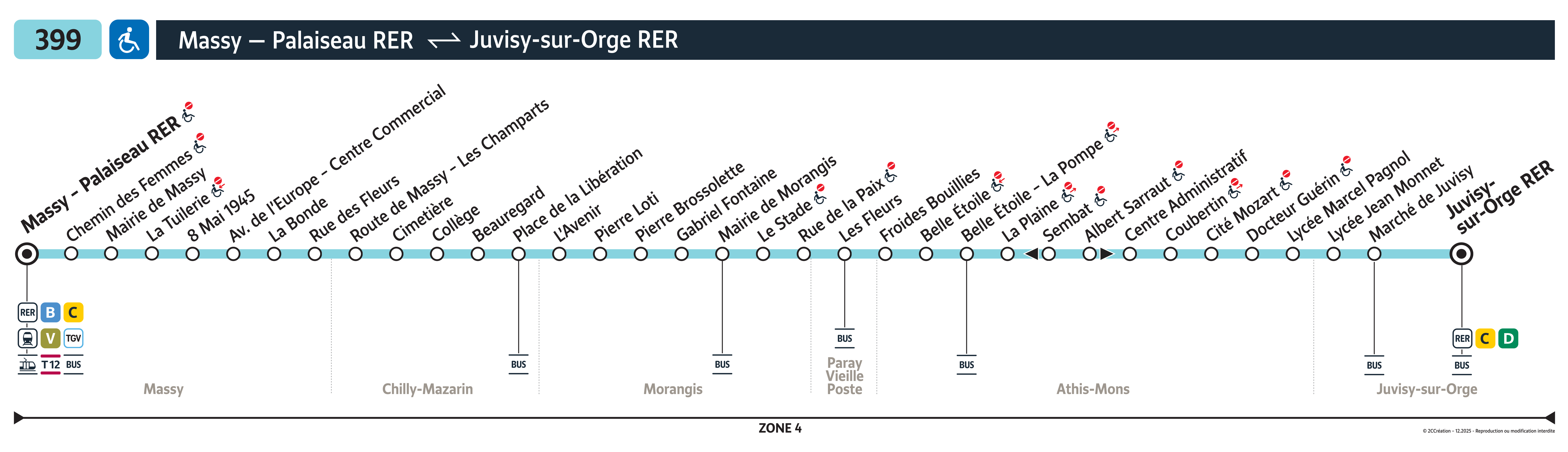 Plan busratp ligne 399, agrandir le plan