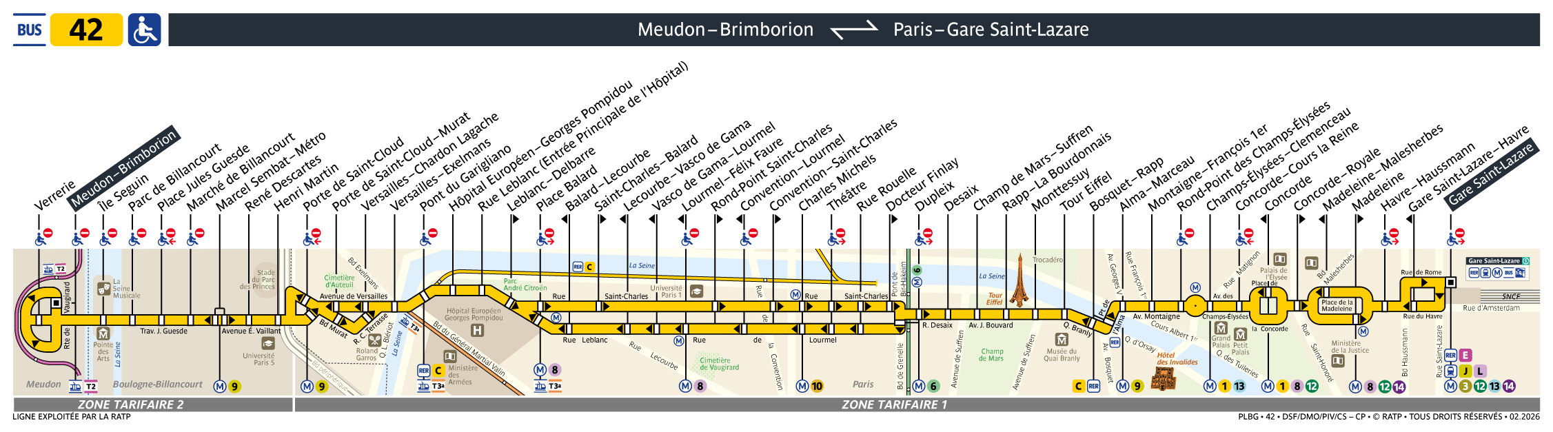 Plan busratp ligne 42, agrandir le plan