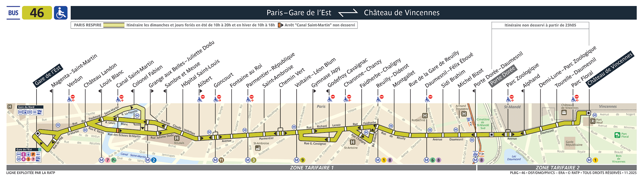 Plan busratp ligne 46, agrandir le plan