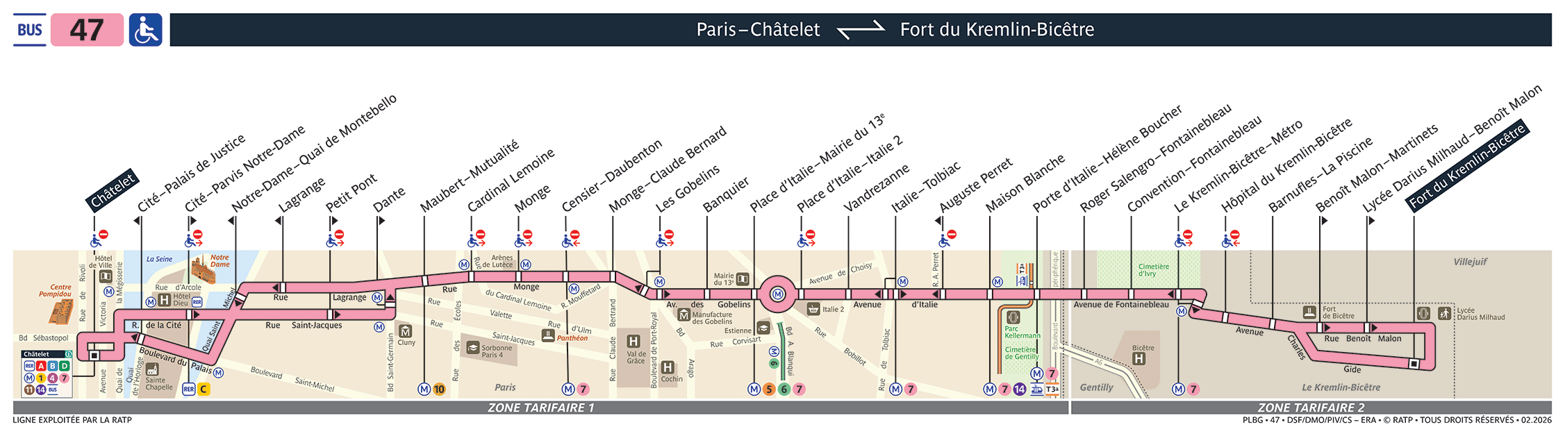 Plan busratp ligne 47, agrandir le plan
