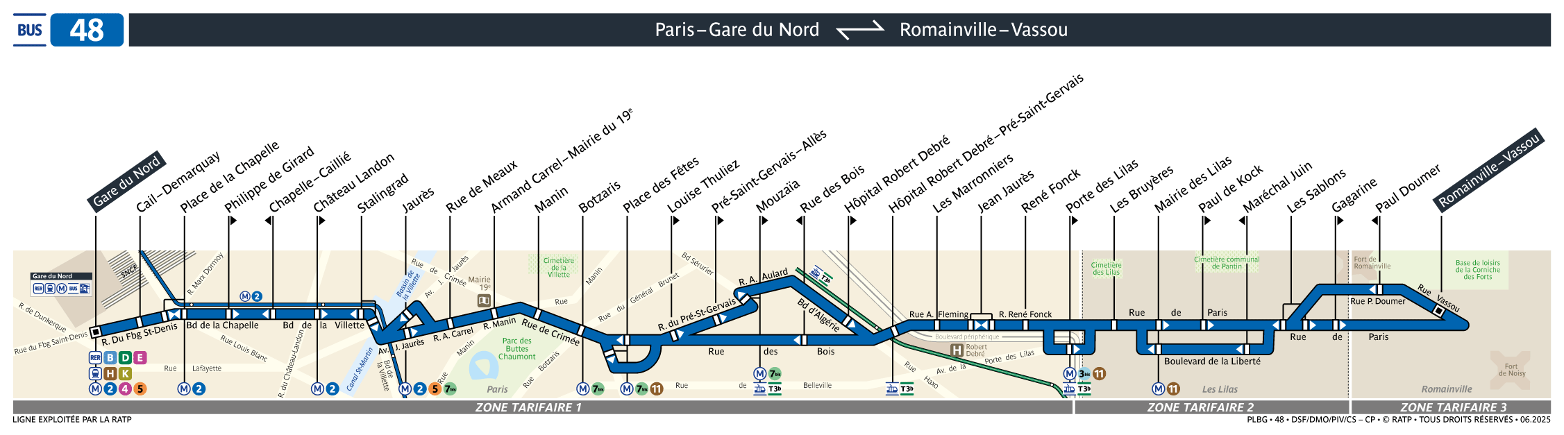 Plan busratp ligne 48, agrandir le plan