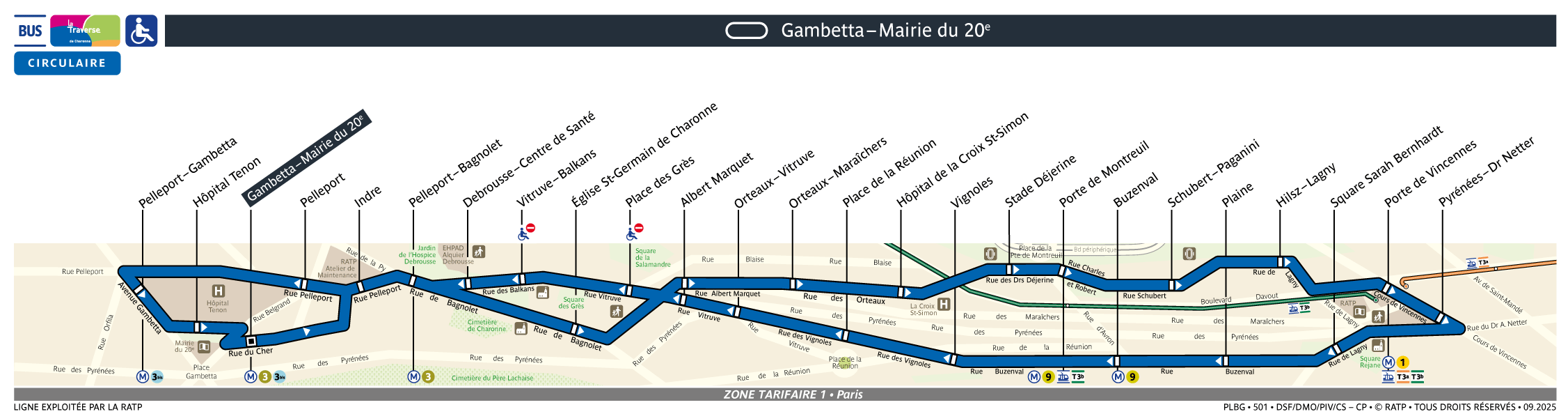 Plan busratp ligne charonn, agrandir le plan