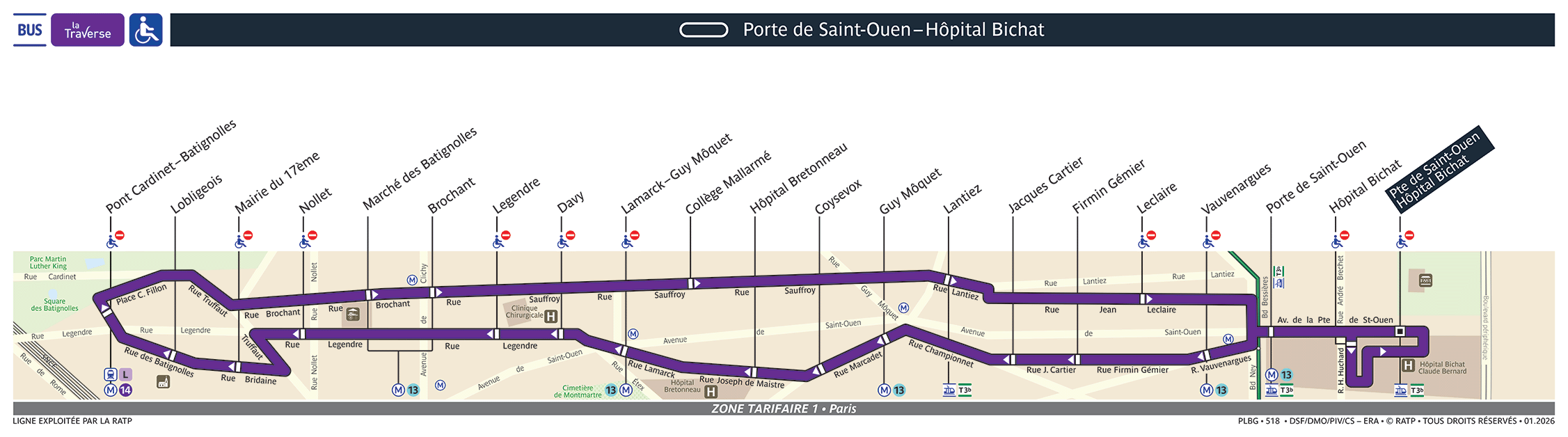 Plan busratp ligne batigno, agrandir le plan