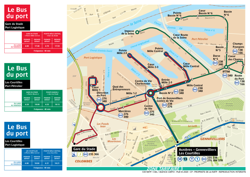 Plan busratp ligne port, agrandir le plan