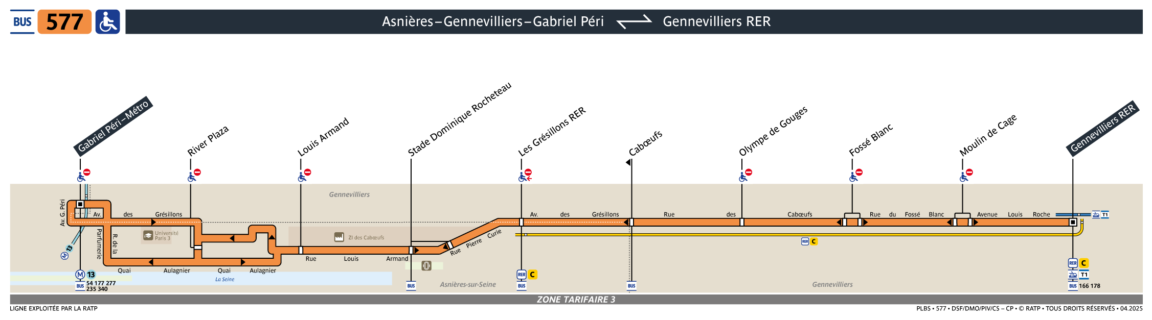 Plan busratp ligne river, agrandir le plan