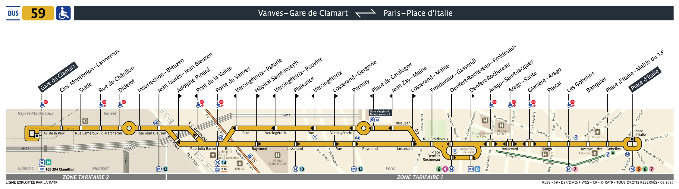 Plan busratp ligne 59, agrandir le plan