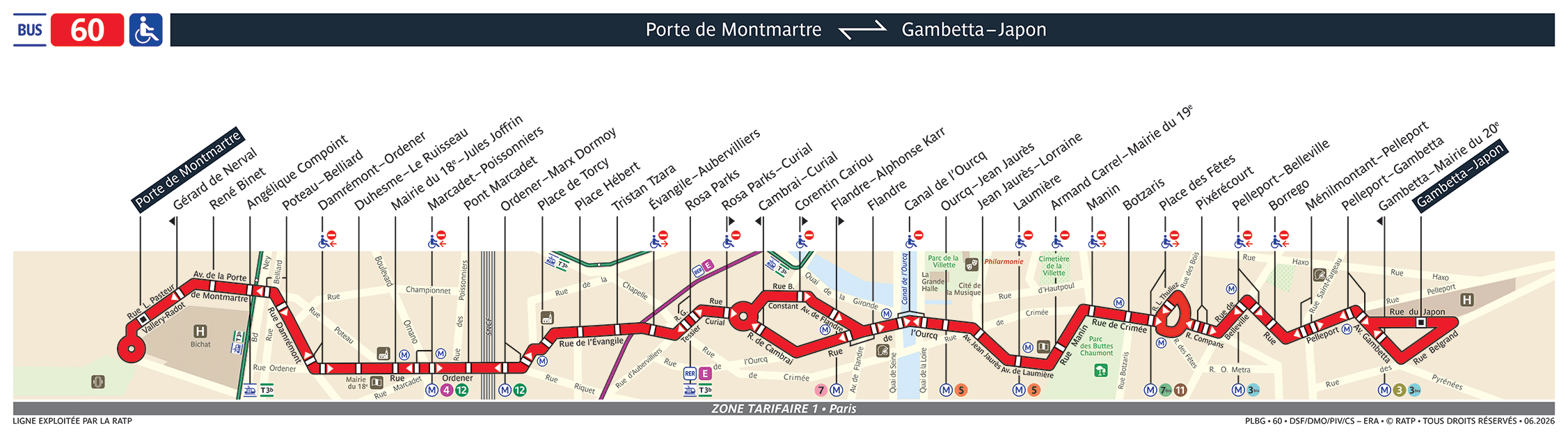 Plan busratp ligne 60, agrandir le plan