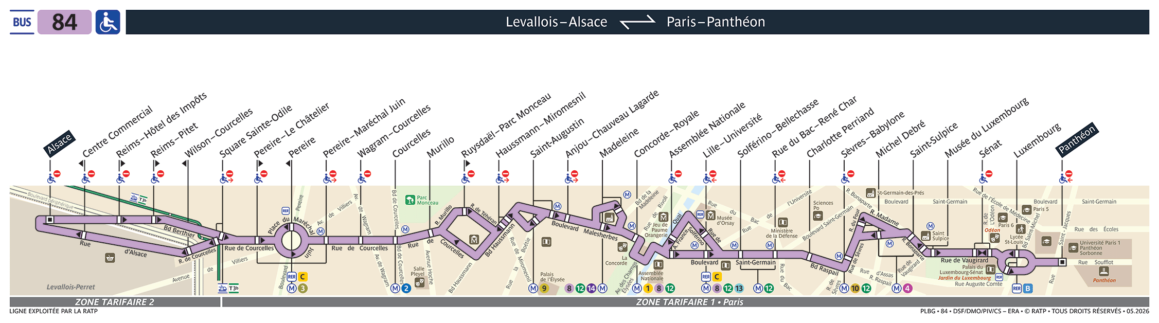 Plan busratp ligne 84, agrandir le plan