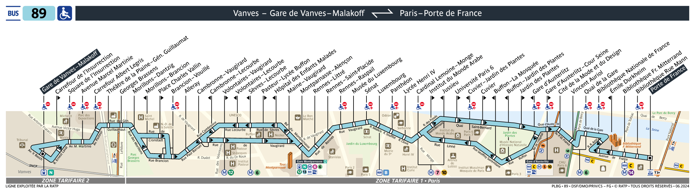 Plan busratp ligne 89, agrandir le plan