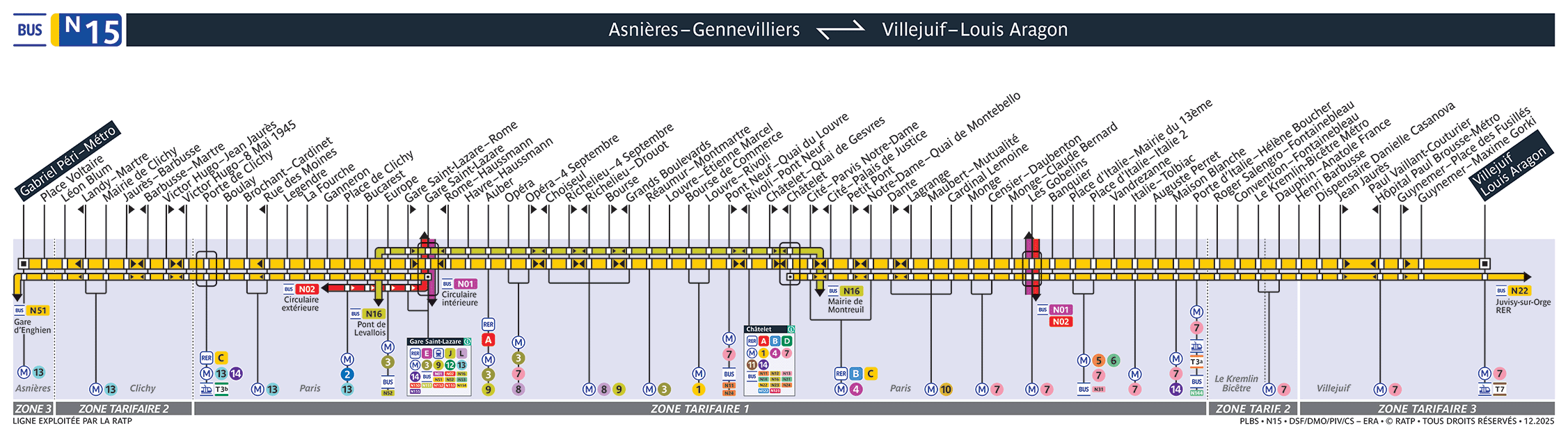 Plan noctilien ligne n15, agrandir le plan