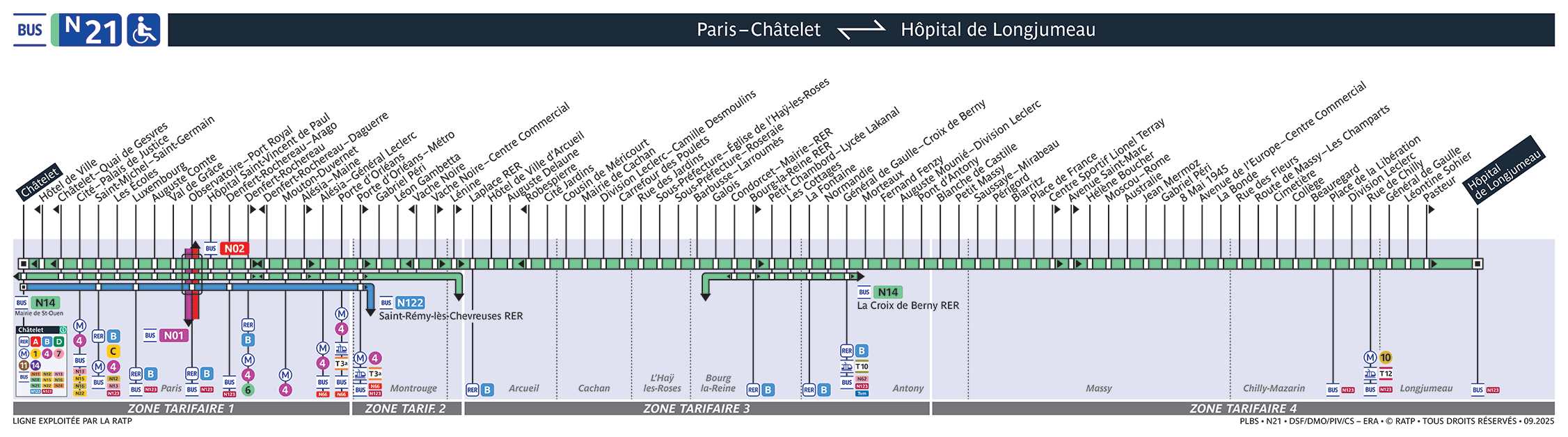 Plan noctilien ligne n21, agrandir le plan